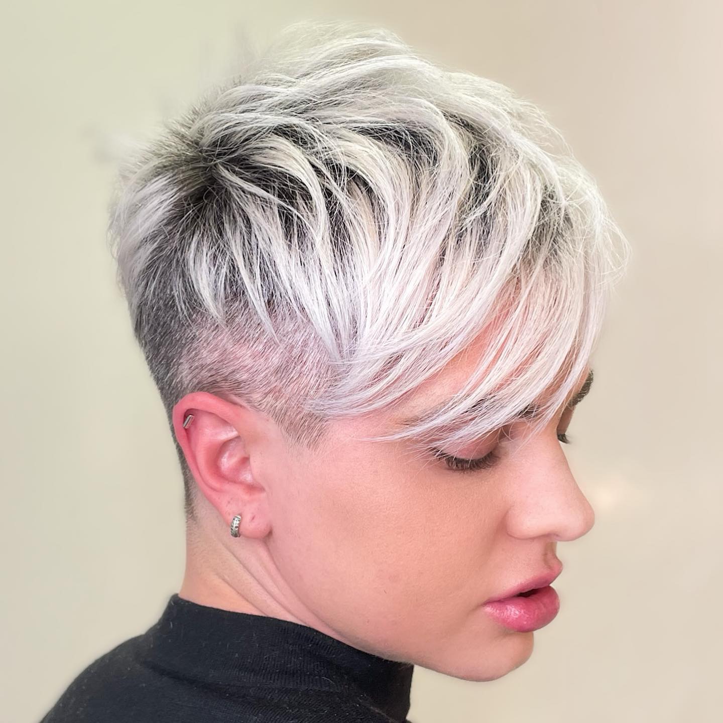 Blonde Pixie with a Shaved Undercut